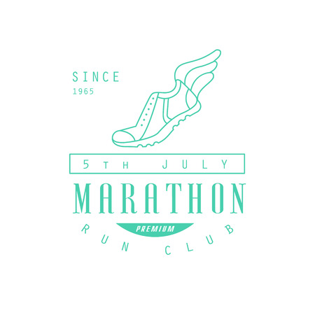 Run Club Green Label Vector Design Print In Bright Color On White Backgroundのイラスト素材