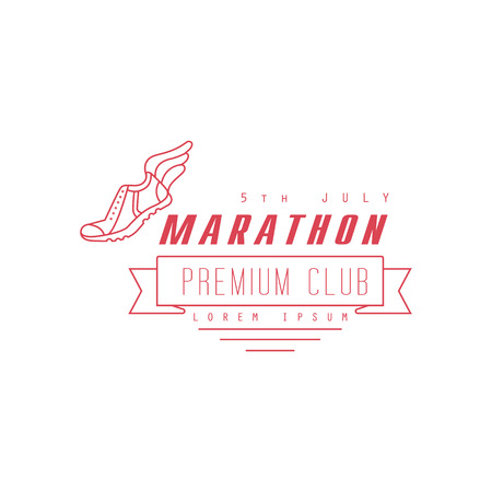 Marathon Premium Club Red Label Vector Design Print In Bright Color On White Backgroundのイラスト素材