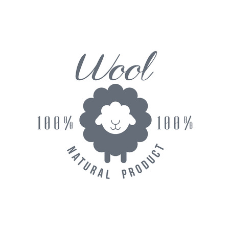 Natural Wool Product   Vector Classic Style Design On White Backgroundのイラスト素材