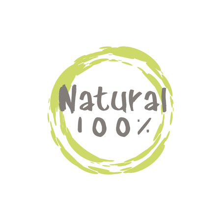 10 Percent Natural Food Product Design. Cool Flat Vector Design Template On White Backgroundのイラスト素材