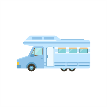 Travel Van Icon. Family Motorhome Flat Colorful Car. Microbus For Family Vacation Isolated Illustration.のイラスト素材