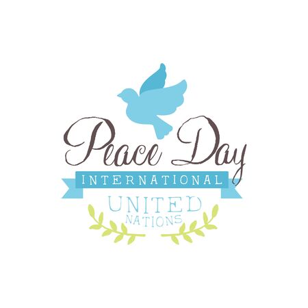 International Peace Day Label Designs In Pastel Colors. Vector Logo Templates With Text On White Background.のイラスト素材