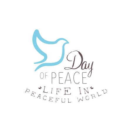 International Peace Day Label Designs In Pastel Colors. Vector Logo Templates With Text On White Background.のイラスト素材