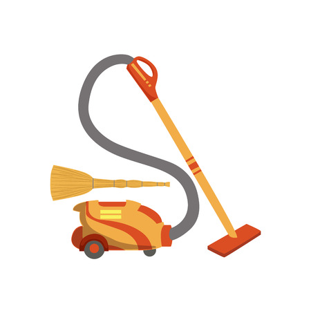 Floor CleaningHousehold Equipment Set. Clean Up Special Objects And Chemicals Composition Of Realistic Objects. Flat Vector Drawing On White Backgroundのイラスト素材