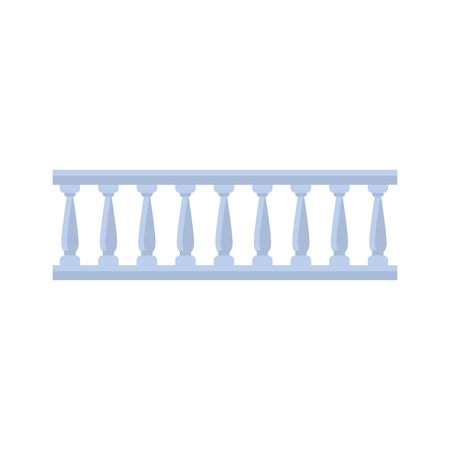 Classic Marble Balcony Fence Design Element Template. Edging Creative Landscape Idea Icon On White Background.のイラスト素材