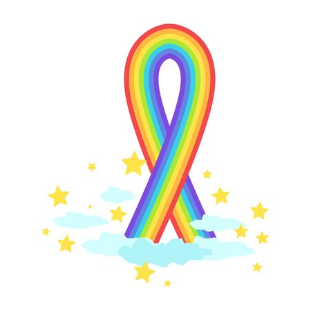 Shape Rainbow Colorful Girly Decorative Element Isolated On White Backgroundのイラスト素材