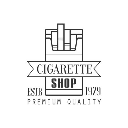Cigarette Shop Premium Quality Smoking Club Monochrome Stamp For A Place To Smoke Design Templateのイラスト素材
