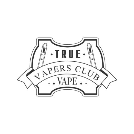 True Vape Premium Quality Vapers Club Monochrome Stamp For A Place To Smoke Design Template.のイラスト素材