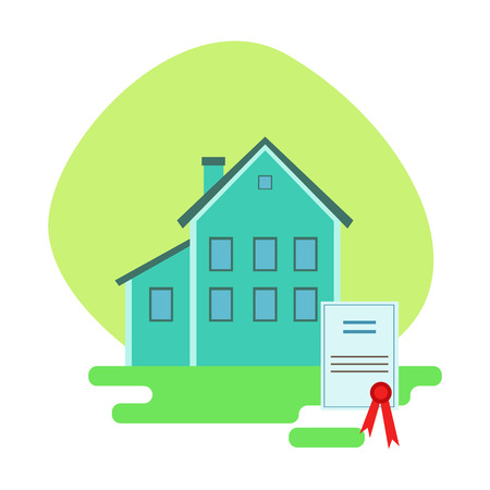 House Protected By The Insurance Contract , Insurance Company Services Infographic Illustrationのイラスト素材