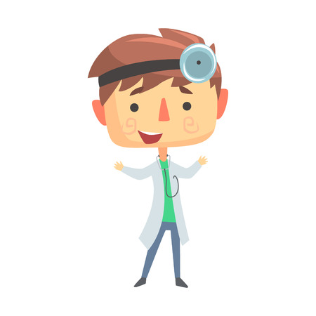 Boy Doctor, Kids Future Dream Professional Occupation Illustration.のイラスト素材