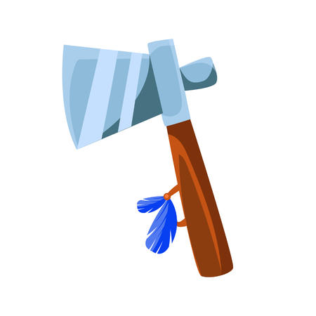 Tomahawk War Axe, Native American Indian Culture Symbol, Ethnic Object From North America Isolated Iconのイラスト素材