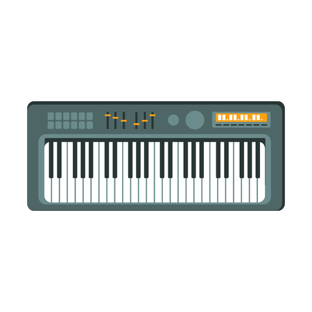 Electric Keyboard, Part Of Musical Instruments Set Of Realistic Cartoon Vector Isolated Illustrationsのイラスト素材