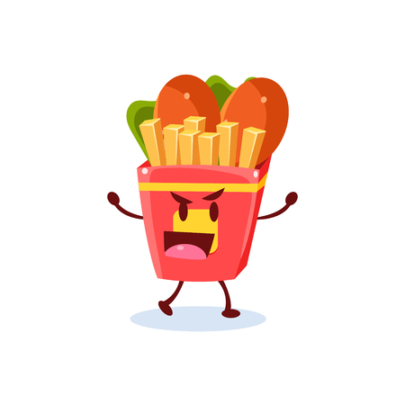 Junk Food Cartoon Characterのイラスト素材