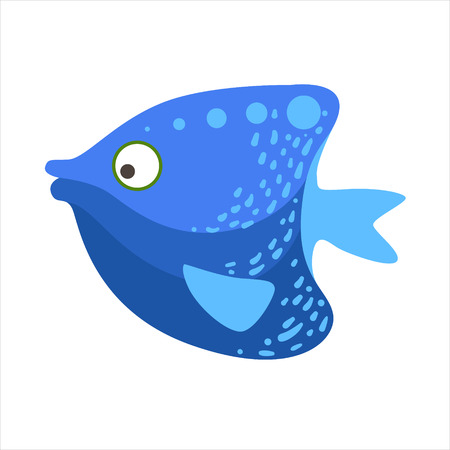 Blue Angelfish Fantastic Colorful Aquarium Fish, Tropical Reef Aquatic Animalのイラスト素材