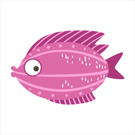 Burgundy And Pink Fantastic Colorful Aquarium Fish, Tropical Reef Aquatic Animalのイラスト素材