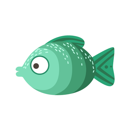 Turquoise And Green Shades Of Color Fantastic Colorful Aquarium Fish, Tropical Reef Aquatic Animalのイラスト素材