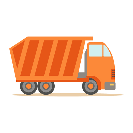 Big Heavy Orange Truck , Part Of Roadworks And Construction Site Series Of Vector Illustrationsのイラスト素材