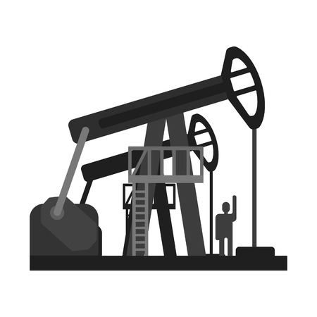 Oil pump jacks. Oil industry production equipment, Flat vector illustrationのイラスト素材