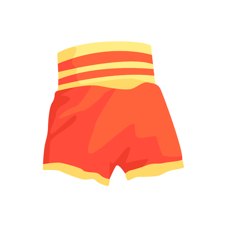 Red boxing shorts, clothing for athlete. Colorful cartoon vector Illustration isolated on a white backgroundのイラスト素材