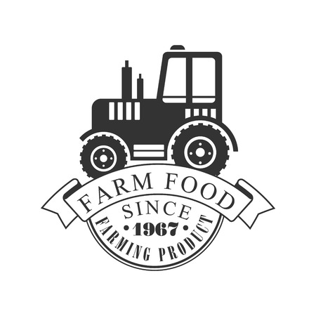 Farm food farming product since 1967. Black and white retro vector Illustrationのイラスト素材