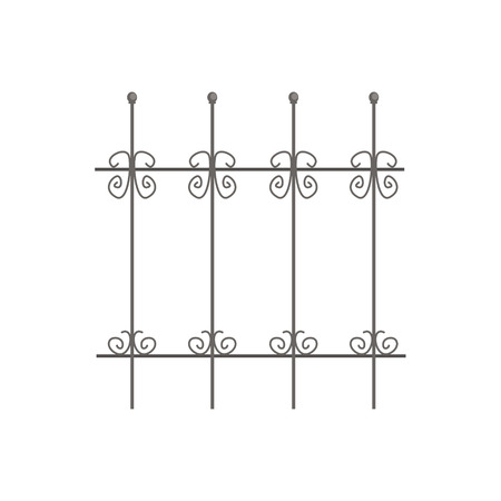 Decorative iron fence for park or garden vector Illustrationのイラスト素材