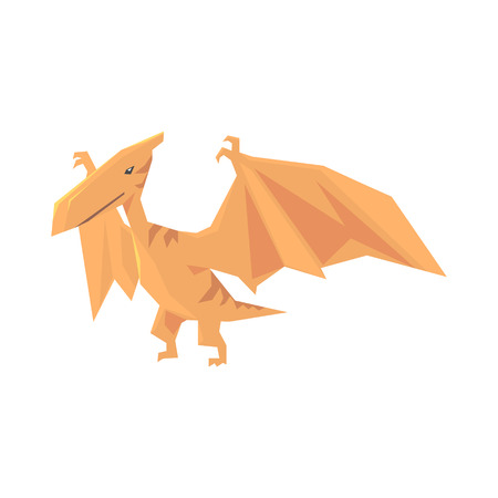 Pterosaurs dinosaur character, Jurassic period animal vector Illustration isolated on a white backgroundのイラスト素材