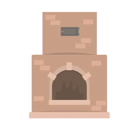 Home fireplace, traditional oven vector Illustrationのイラスト素材