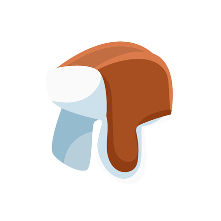 Fur hat with ear flaps vector Illustrationのイラスト素材