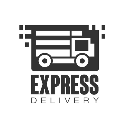 Express delivery logo design template, black vector Illustration on a white backgroundのイラスト素材