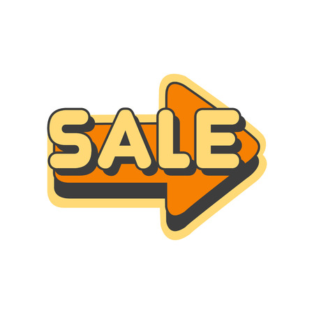 Orange arrow with text Sale vector Illustrationのイラスト素材