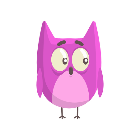 Cute little funny purple chick bird standing colorful character vector Illustrationのイラスト素材