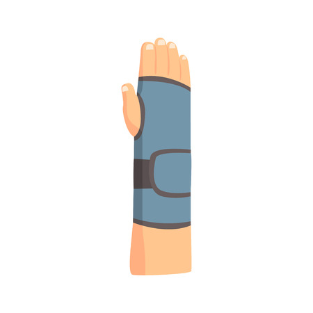 Broken arm bandaged with plaster cartoon vector Illustrationのイラスト素材