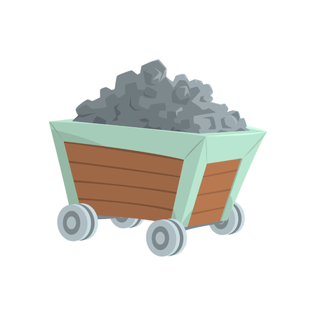 Coal mine trolley, mining industry concept cartoon vector Illustrationのイラスト素材