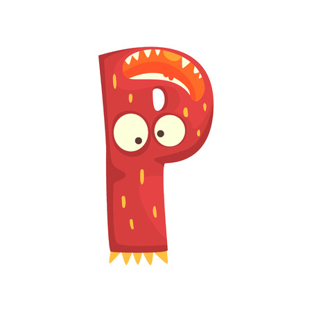 Cartoon character monster letter Pのイラスト素材