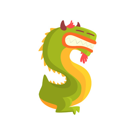 Cartoon character monster letter Sのイラスト素材