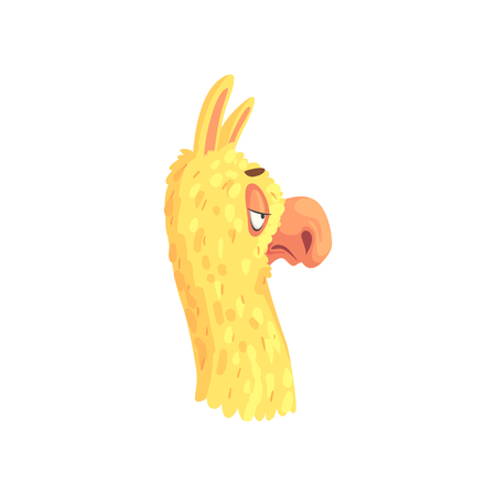 Funny llama character, cute alpaca animal cartoon vector Illustrationのイラスト素材