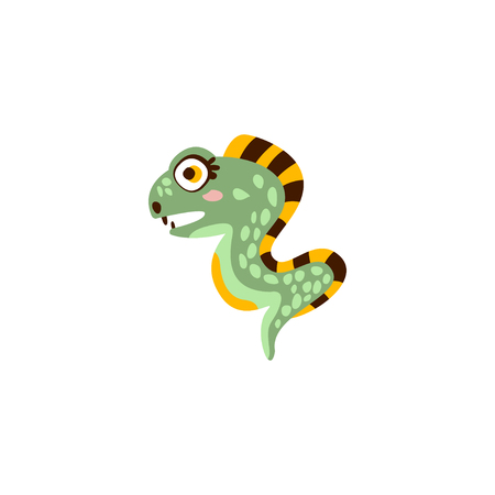 Cute eel fish, funny sea creature hand drawn vector Illustrationのイラスト素材