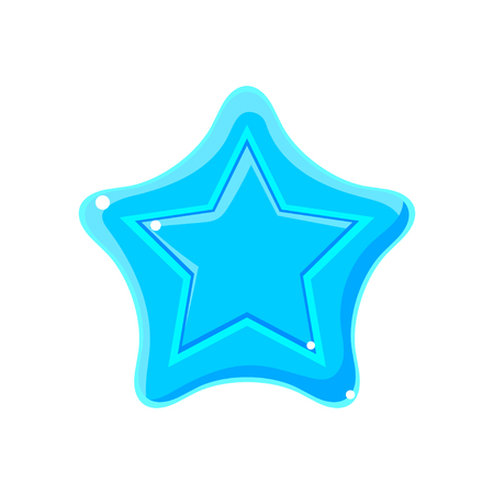 Light blue cartoon glossy star vector Illustration isolated on a white backgroundのイラスト素材