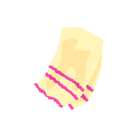 Beach terry towel with pink stripesのイラスト素材