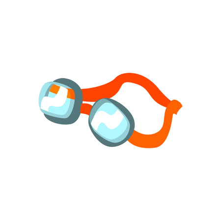 Cartoon swimming goggles with orange claspのイラスト素材