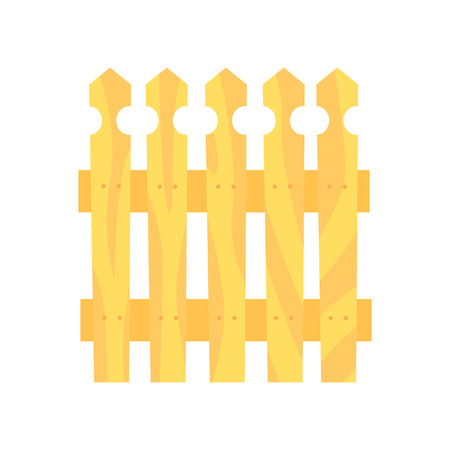 Wooden fence, boundary for farm or country house, cartoon vector Illustrationのイラスト素材