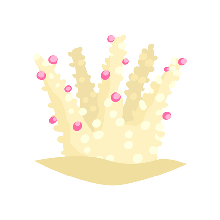 Natural sea coral from tropical reefs. Aquarium design element in flat style. Object for underwater world designのイラスト素材