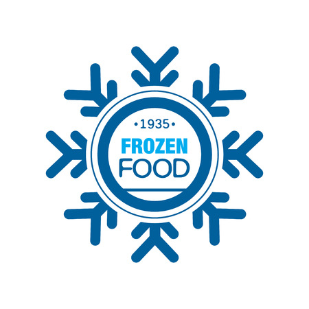 Frozen food since 1935, abstract label for freezing with snowflake vector Illustrationのイラスト素材