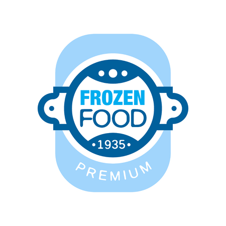 Frozen food premium since 1935, abstract label for freezing vector Illustrationのイラスト素材