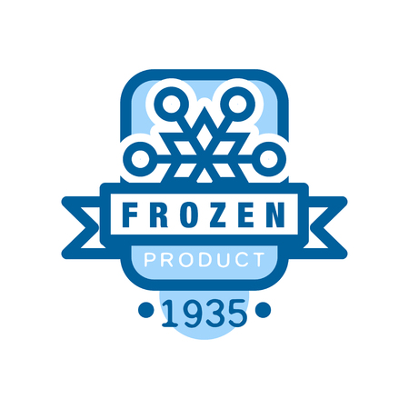 Frozen product since 1935, sticker for food with snowflake sign vector Illustrationのイラスト素材