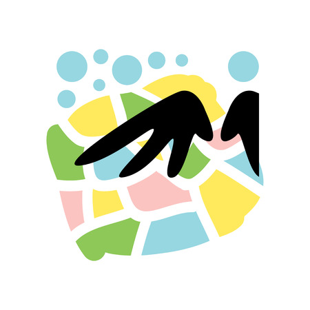 Abstract geometric textures, trendy colors and shapes vector illustration on a white backgroundのイラスト素材