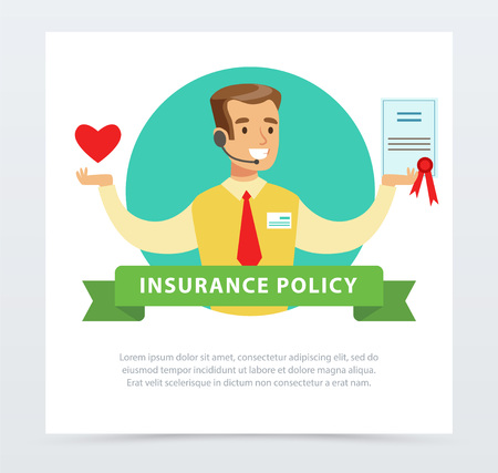 Manager Or Agent With A Contract Insurance Services Concept