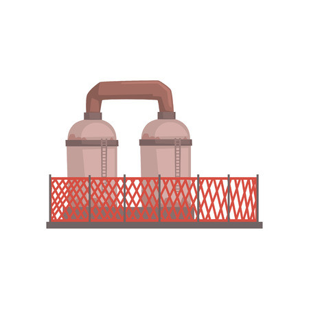 Petrochemical plant, industrial manufactury building vector illustrationのイラスト素材
