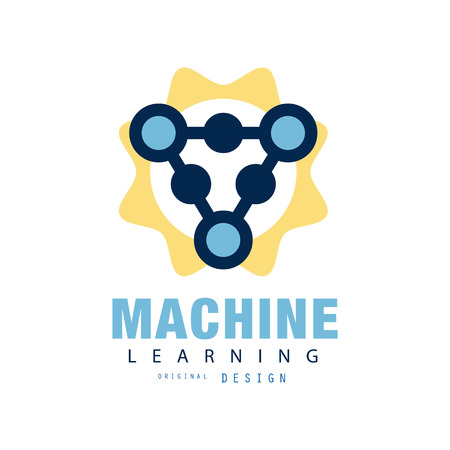 Creative flat of machine learning. Computer science or industry concept. Technology vector design for business card, label or advertising posterのイラスト素材