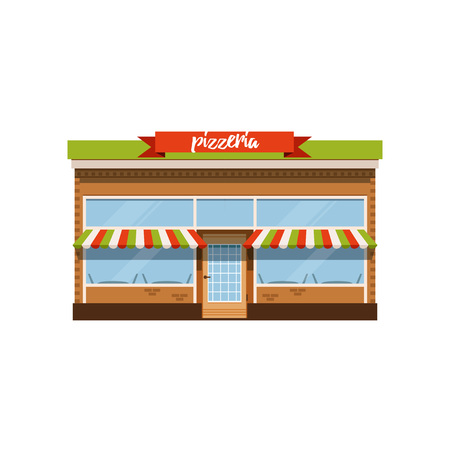 Pizzeria cafe vector illustrationのイラスト素材